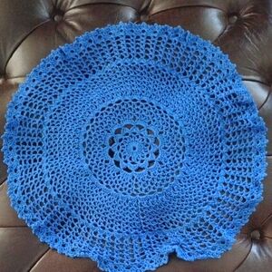 Handcrafted Blue Crochet Doily